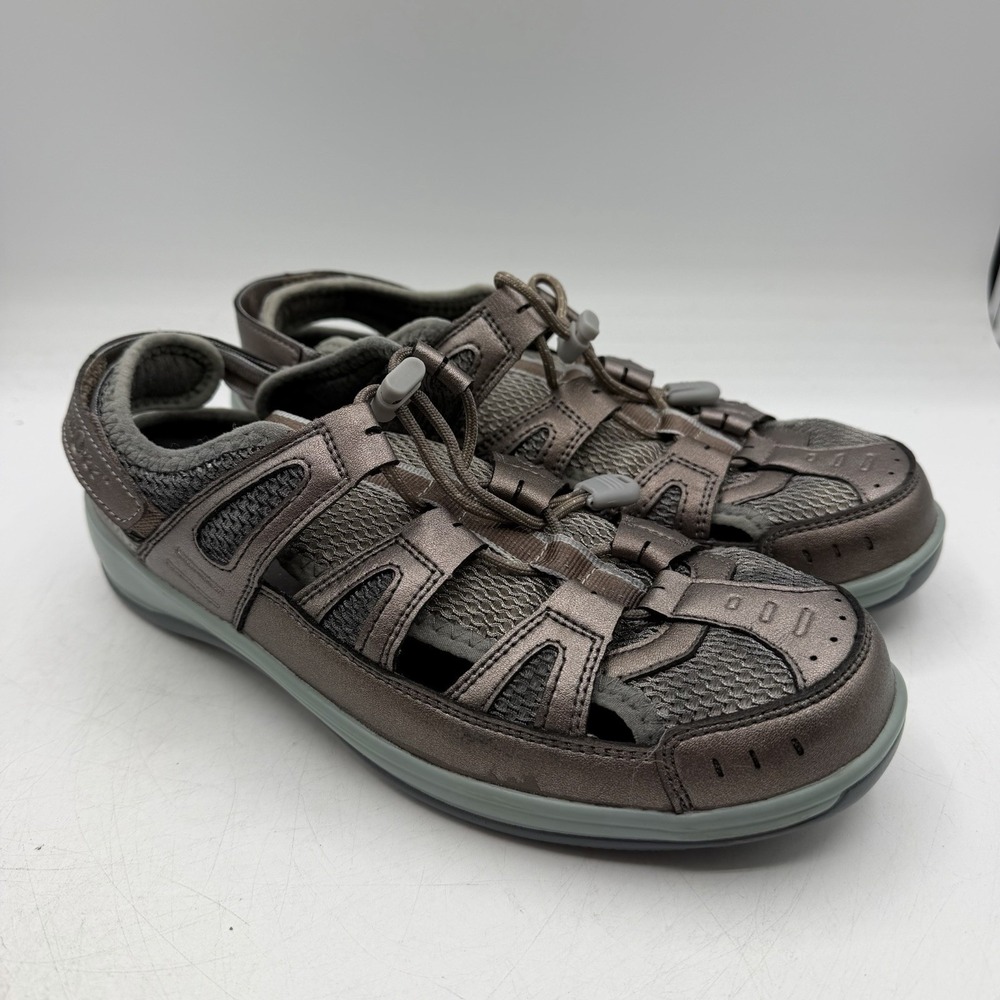 Orthofeet‎ Verona Sandals Womens Sz 10 D WIDE Pewter Orthopedic Comfort Shoes